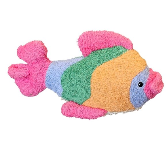 VTG 90s Bath & Body Works Scrubby Buddies Angel Fish Rainbow Striped‎ Terrycloth - Picture 3 of 5